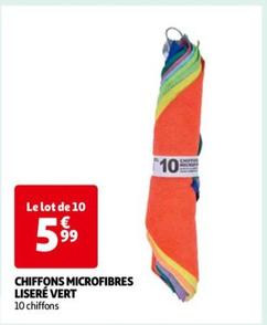 Chiffons Microfibres Liseré Vert