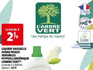 L'Arbre Vert - Liquide Vaisselle Mains Peaux Sensibles Hypoallergénique