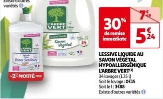 L'arbre Vert - Lessive Liquide Au Savon Végétal Hypoallergénique