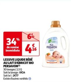 Persavon - Lessive Liquide Bébé Au Lait D'abricot Bio