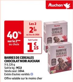 auchan - barres de cereales chocolat noir