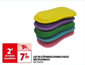 Lot De 5 Éponges Double Faces Réutilisables