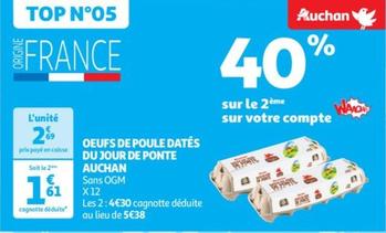 Auchan - Oeufs De Poule Dates Du Jour De Ponte
