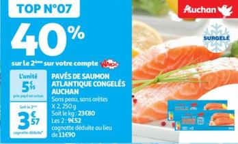 Auchan - Paves De Saumon Atlantique Congeles