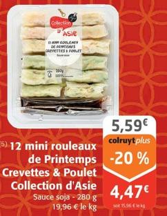 Découvrez notre délicieuse Collection D'asie avec 2 Mini Rouleaux de Printemps aux Crevettes et au Poulet, en promo !