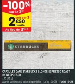 Découvrez les nouvelles capsules Starbucks Blonde Espresso Roast pour votre machine Nespresso !