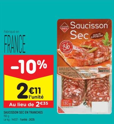 Leader Price - Saucisson Sec En Tranches