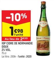 Doux - Igp Cidre De Normandie 2% Vol