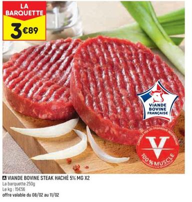 viande bovine steak haché 5% mg x2