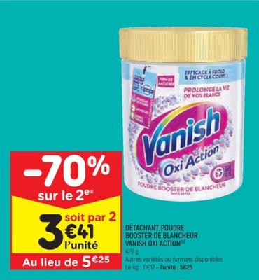 Vanish Poudre Booster De Blancheur Oxi Action - Elimine les taches et ravive les couleurs - Promo : 20% de réduction