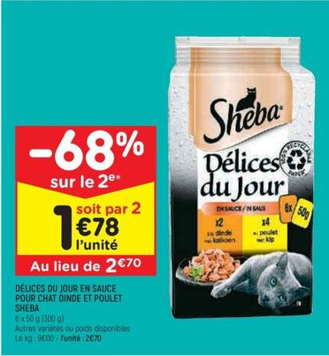 Sheba - Délices Du Jour En Sauce Pour Chat Dinde Et Poulet