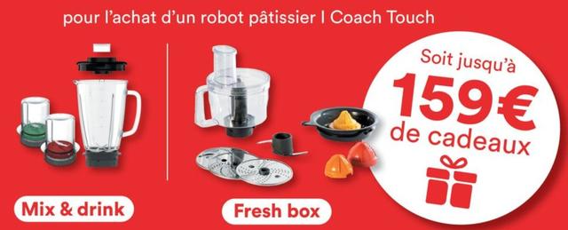offre spéciale : robot pâtissier coach touch avec mix & drink inclus !