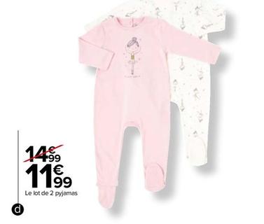 Le Lot De 2 Pyjamas offre à 11,99€ sur Carrefour Market