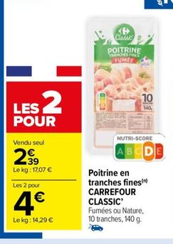 Carrefour - Poitrine En Tranches Fines (n) Classic' - Promo et Caractéristiques