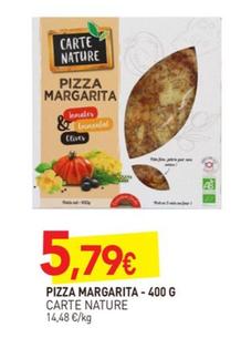 Carte Nature - Pizza Margarita offre à 5,79€ sur NaturéO
