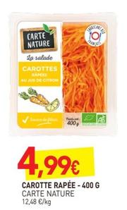 Carte Nature - Carotte Rapée offre à 4,99€ sur NaturéO