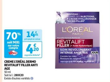 l'oréal - creme dermo revitalift filler anti age