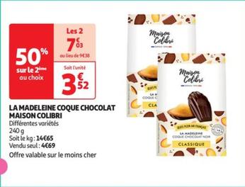 maison colibri - la madeleine coque chocolat