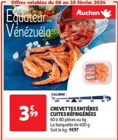 crevettes entières cuites réfrigérées