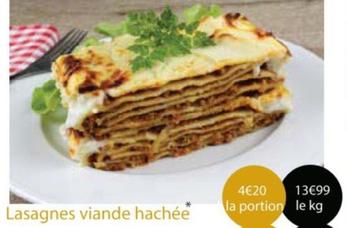 Lasagnes Viande Hachée offre à 13,99€ sur Cora
