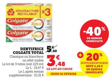 Colgate - Dentifrice Total