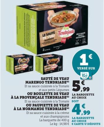 Tendriade - Sauté De Veau Marengo