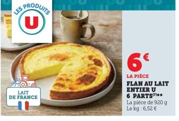 U - Flan Au Lait Entier 6 Parts