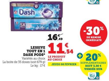 Dash - Lessive Tout En 1 Pods