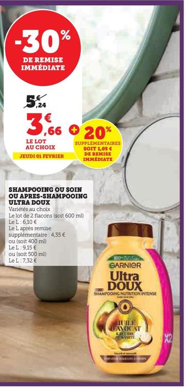 Garnier - Shampoiing Ou Soin Ou Apres-Shampooing Ultra Doux