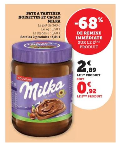 milka - pate a tartiner noisettes et cacao