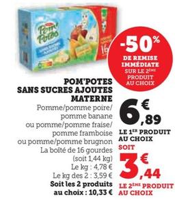 Materne - Pom'potes Sans Sucres Ajoutes