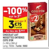 Côte d'or - Chocolat Lait Noisettes Entieres