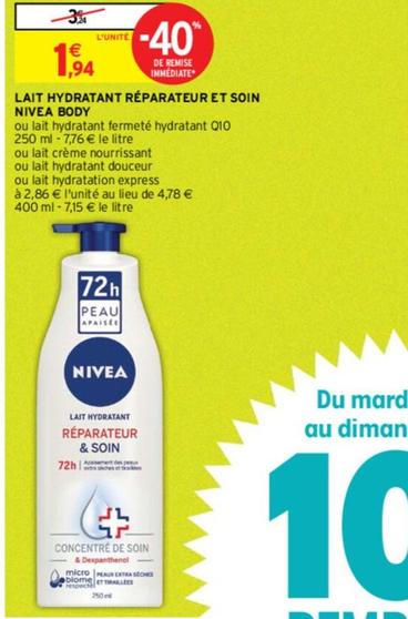Nivea - Lait Hydratant Réparateur Et Soin