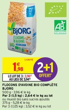 Bjorg - Flocons D'avoine Bio Complète