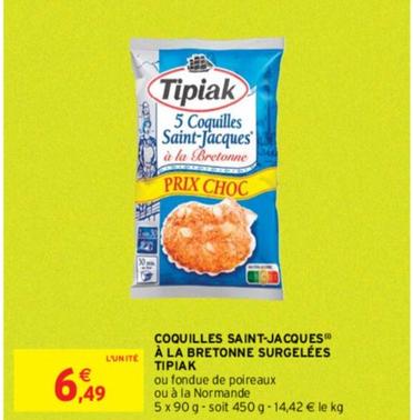 Découvrez les délicieuses Coquilles Saint-Jacques à la Bretonne Surgelées de Tipiak ! Profitez de notre promo exceptionnelle sur ce produit de qualité.
