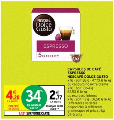 Nescafé - Capsules De Café Espresso Dolce Gusto