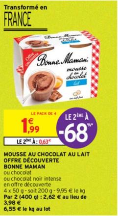 Découvrez la délicieuse Mousse Au Chocolat Au Lait de Bonne Maman en promo !