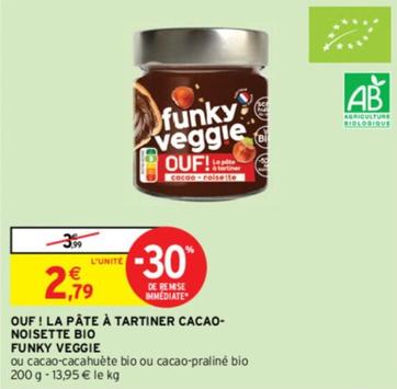Funky Veggie - Nouvelle Promo sur la Pâte À Tartiner Bio au Cacao et à la Noisette, ça va être Ouf!