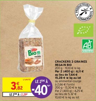 Regain Bio - Crackers 3 Graines