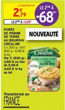 créaline - purée de pomme de terre au boursin