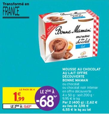 Bonne Maman - Mousse Au Chocolat Au Lait Offre Découverte - 50% de réduction sur votre première achat