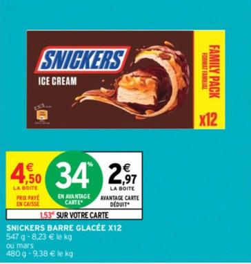 Snickers - Barre Glacée X12
