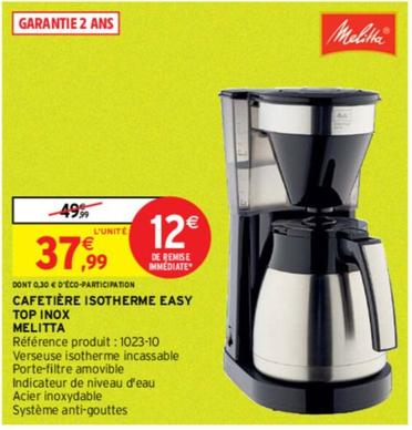 Melitta - Cafeterie Isotherme Easy Top Inox