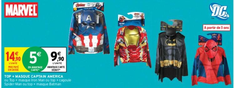 Marvel - Top + Masque Captain America