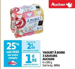 Auchan - Yaourt A Boire 3 Saveurs