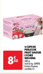 Wei Ming - 4 Cups De Perles De Fruit Saveur Lychee