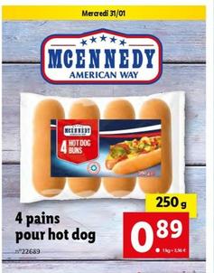 mcennedy - 4 pains pour hot dog