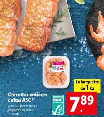 Crevettes Entières Cuites Asc