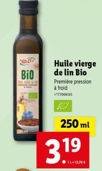 Huile Vierge De Lin Bio