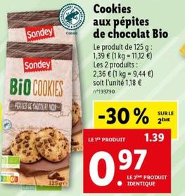 sondey - cookies aux pépites de chocolat bio